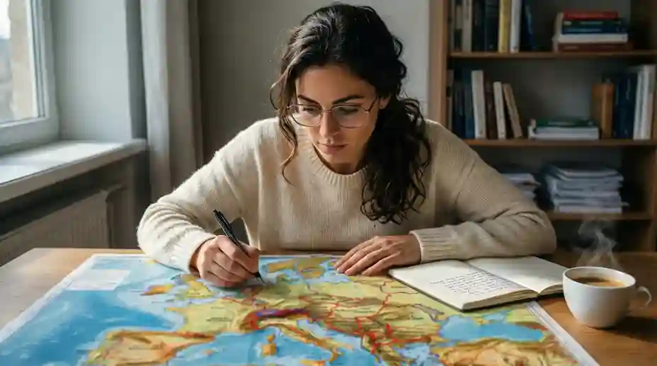 Analista che studia campionati minori su mappa